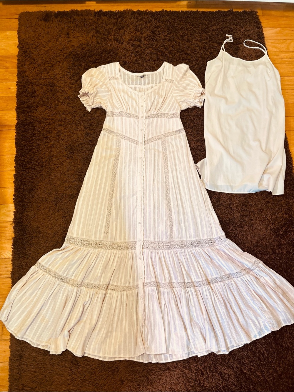 Gorgeous Washed But Not Worn American Eagle   Light Pink Dress with Slip - Picture 6 of 12